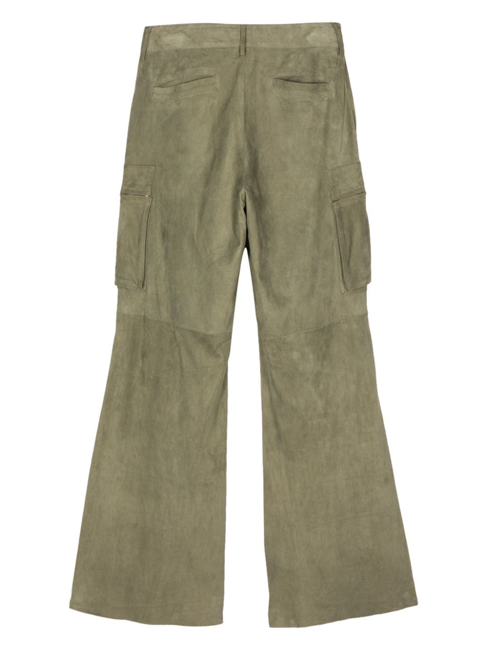 Shop Salvatore Santoro Straight-leg Suede Cargo Trousers In Green