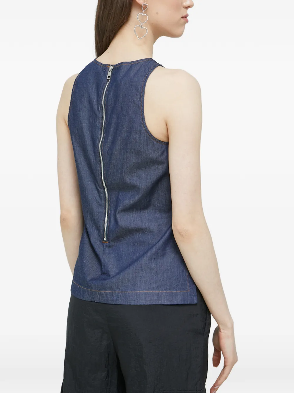 Love Moschino Top met hartpatroon Blauw