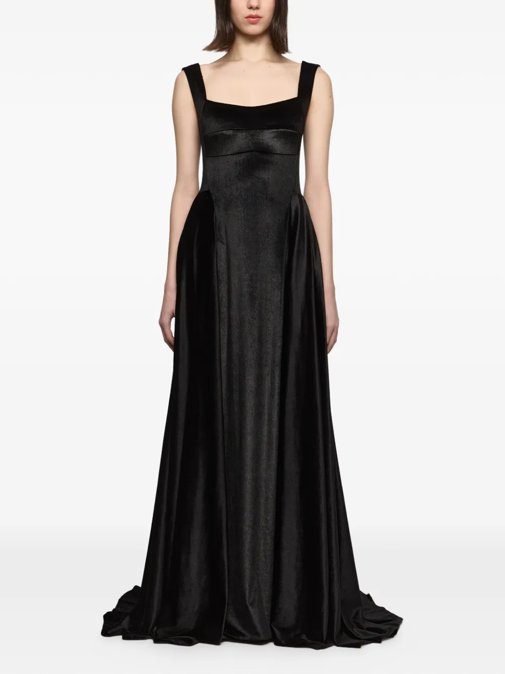 Atu Body Couture Abendkleid aus Samt mit V-Ausschnitt hinten - Schwarz