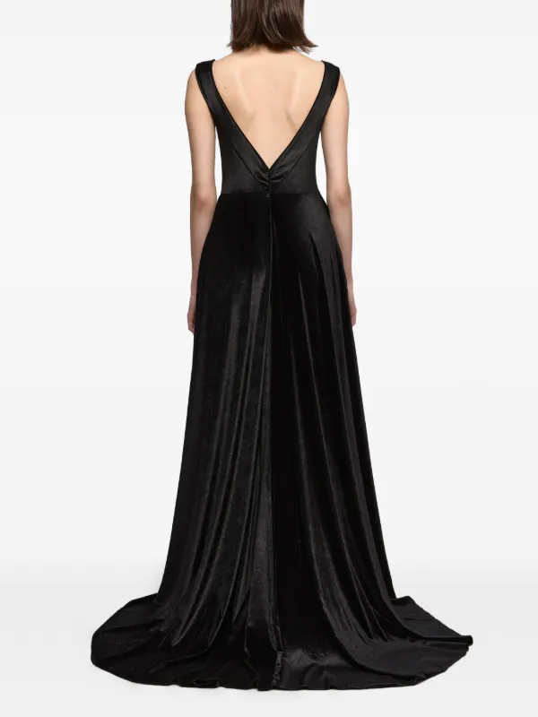 V-Back Velvet Gown Xs