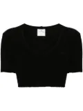 Courrèges ribbed-knit cropped T-shirt - Black