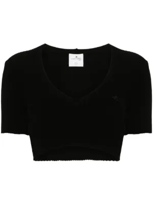 Alexander Wang モノグラム クロップド Tシャツ | ブラック | FARFETCH JP