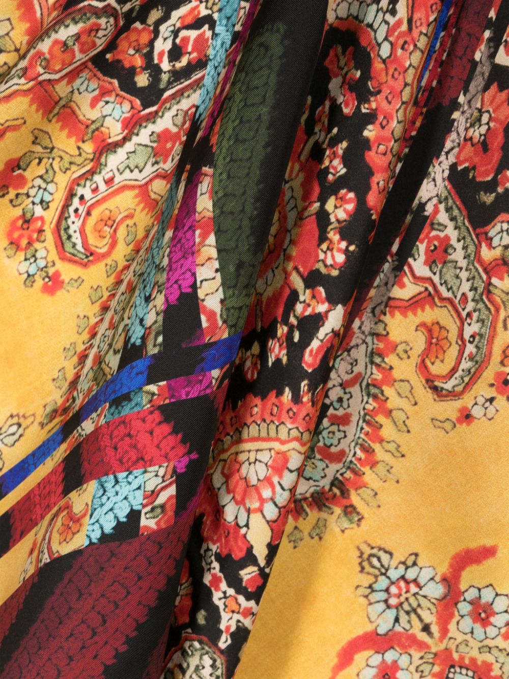 Shop Pierre-louis Mascia Mix-print Silk Scarf In Gelb