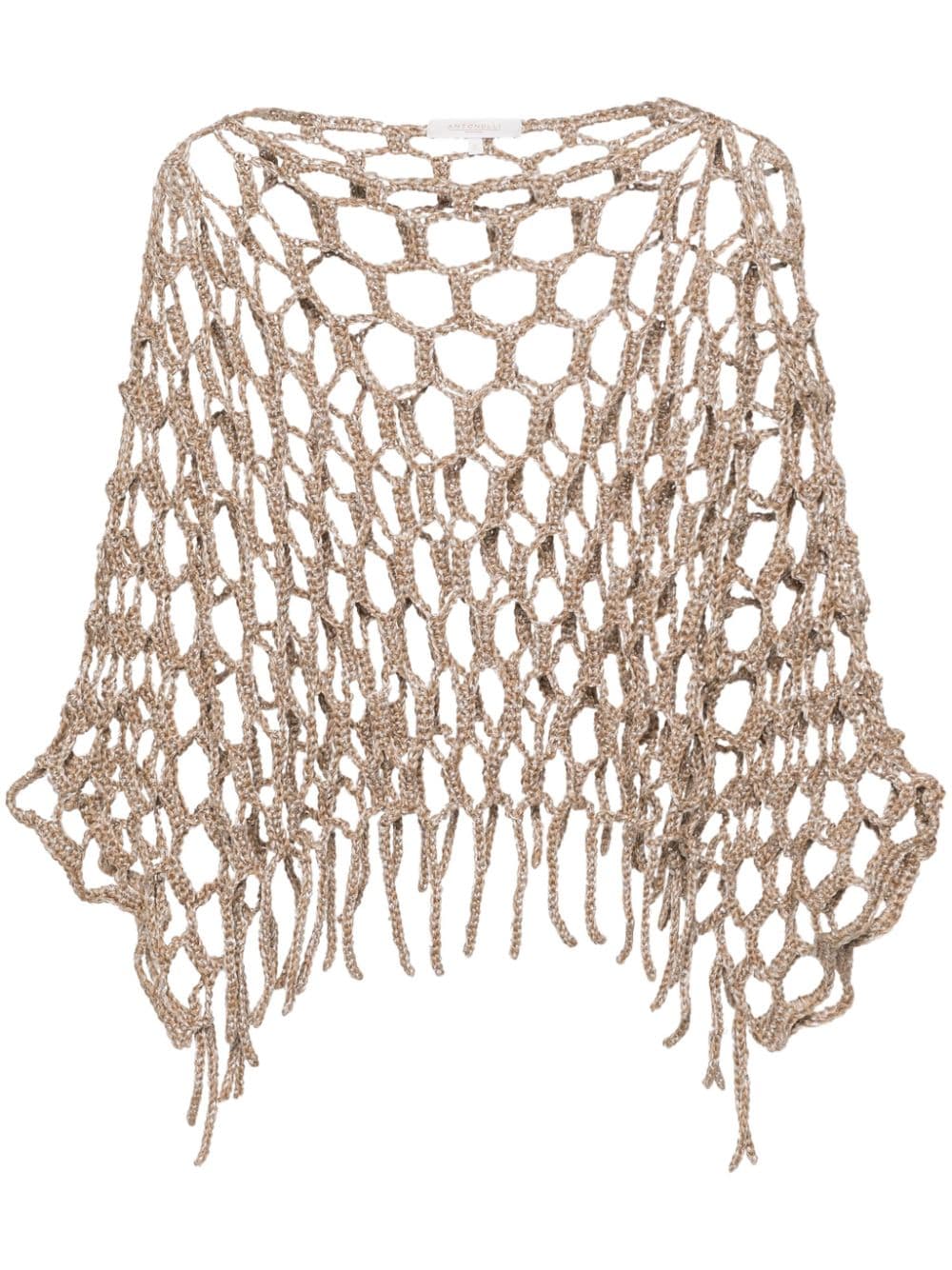 Antonelli Sequin-embellished Knitted Top In Neutrals