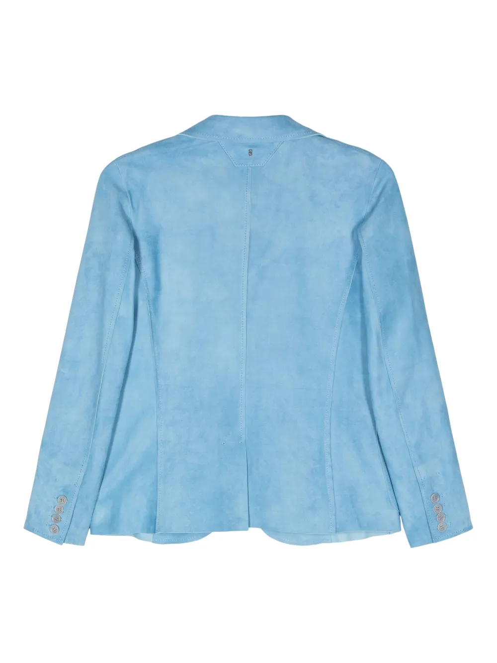 Shop Salvatore Santoro Single-breasted Suede Blazer In Blue