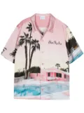 BLUE SKY INN Pink Motel satin shirt