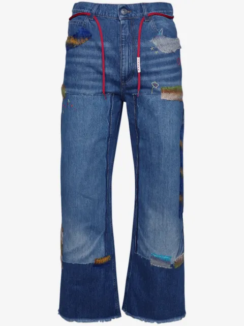 Marni logo-patch cotton jeans 
