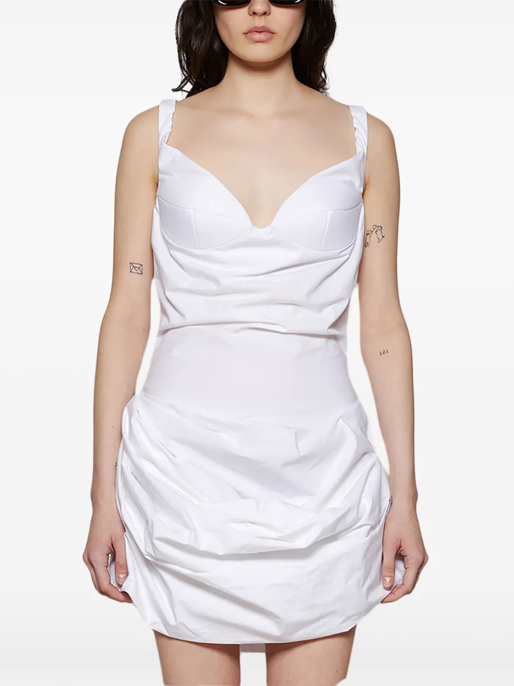 Magda Butrym Gedrapeerde mini-jurk Wit