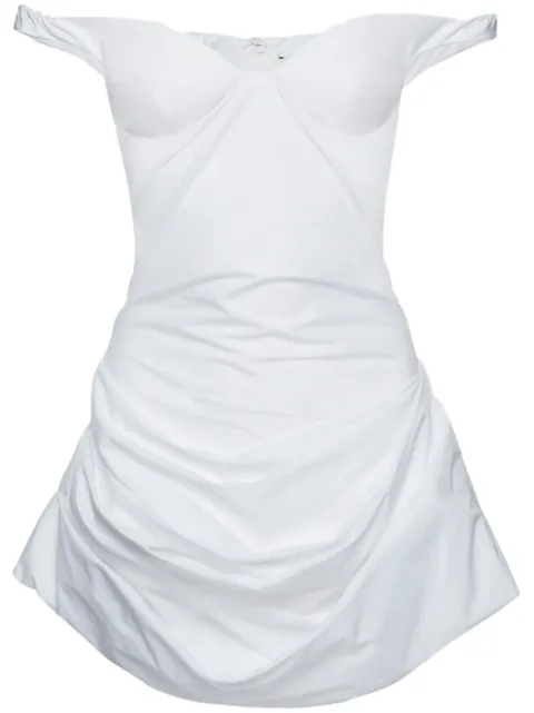 Magda Butrym Drapiertes Popeline-Minikleid