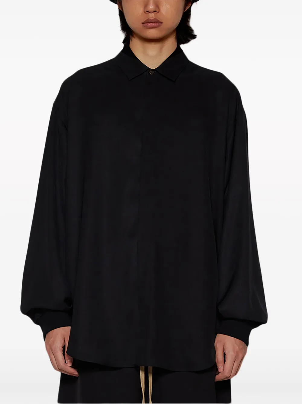 Fear Of God Layered Drop-shoulder Shirt In Black