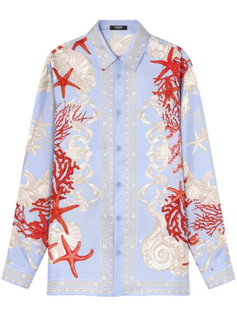 Versace sea print long sleeve shirt
