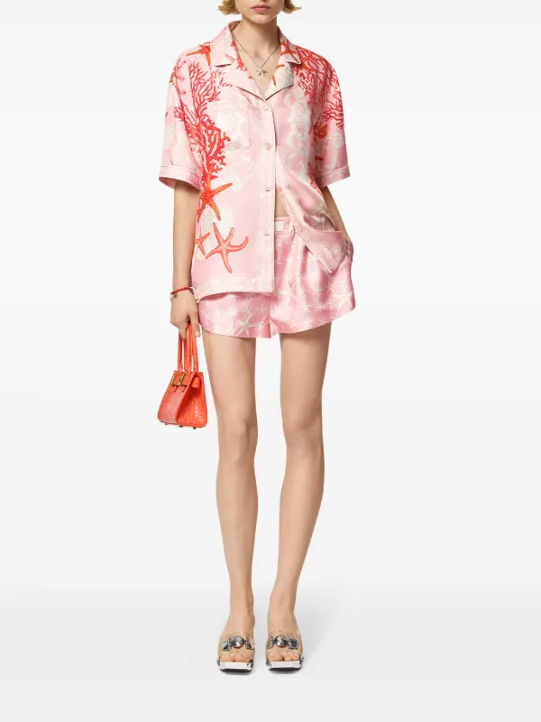 Versace Barocco Sea Silk Shirt Pink FARFETCH AU