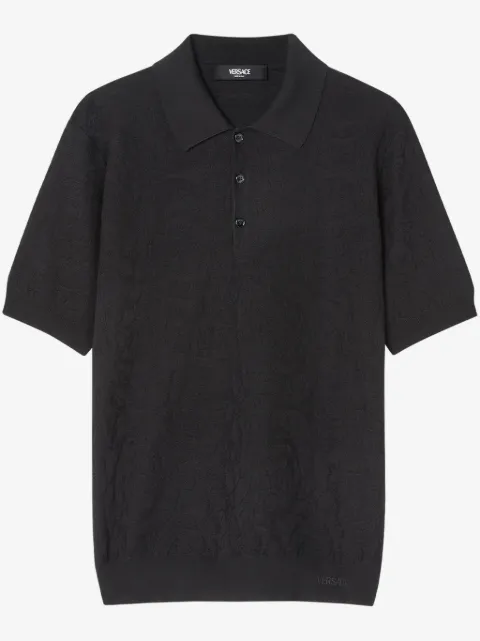 Versace playera tipo polo tejida Barocco