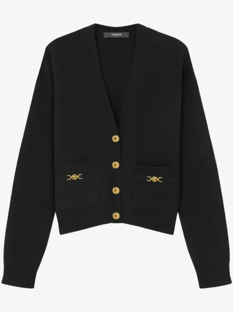 Versace cashmere-wool knit boxy cardigan