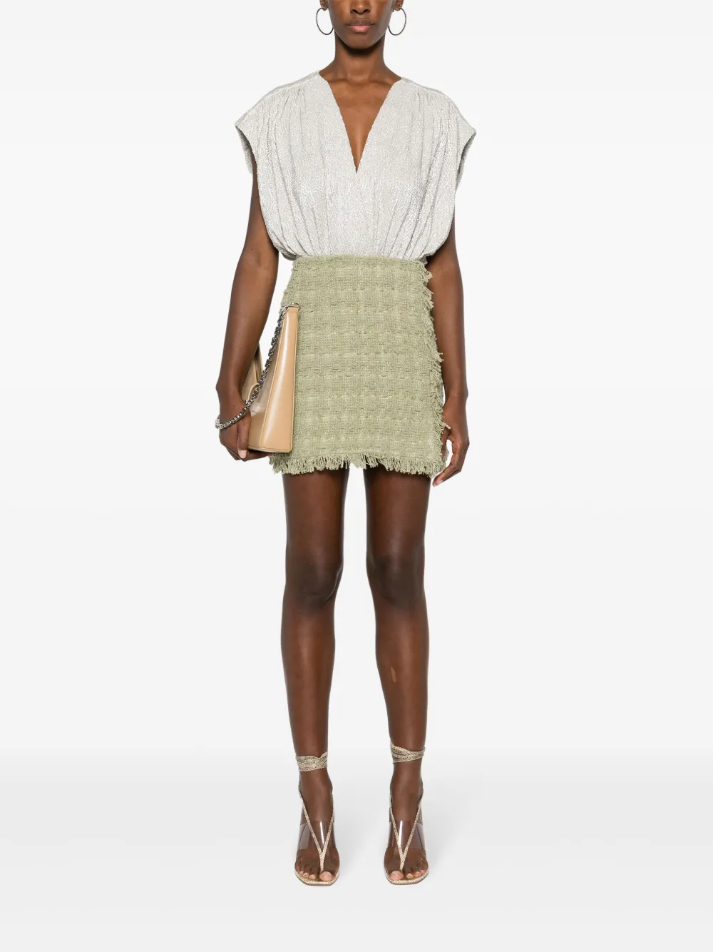 IRO Storia metallic-effect top - Zilver