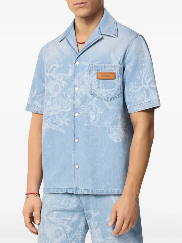 VERSACE バロッコ シー シャツ ブルー Versace バロッコ シー デニムシャツ | ブルー | FARFETCH JP