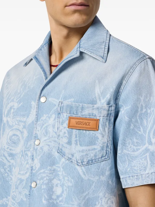 VERSACE バロッコ デニム シャツ Versace バロッコ シー デニムシャツ | ブルー | FARFETCH JP