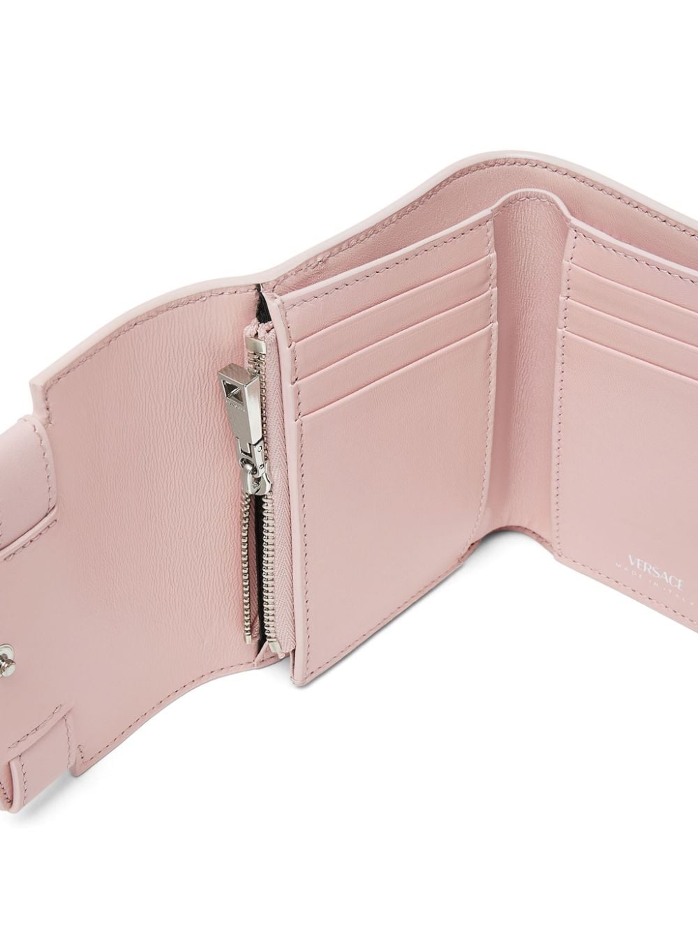 Shop Versace Medusa '95 Tri-fold Wallet In Pink