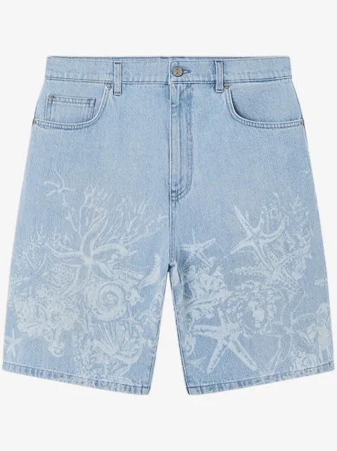 Versace shorts de mezclilla con estampado Barocco Sea