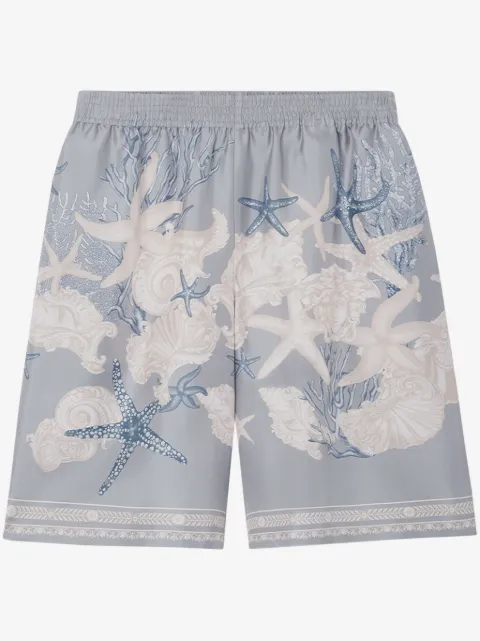Versace shorts de seda Barocco Sea