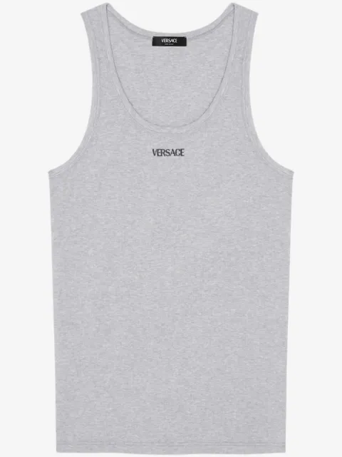 Versace camiseta de algodón tejida de canalé