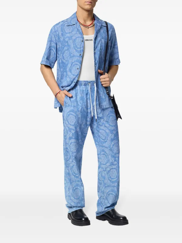 Versace バロッコ シャンブレー デニムパンツ | ブルー | FARFETCH JP