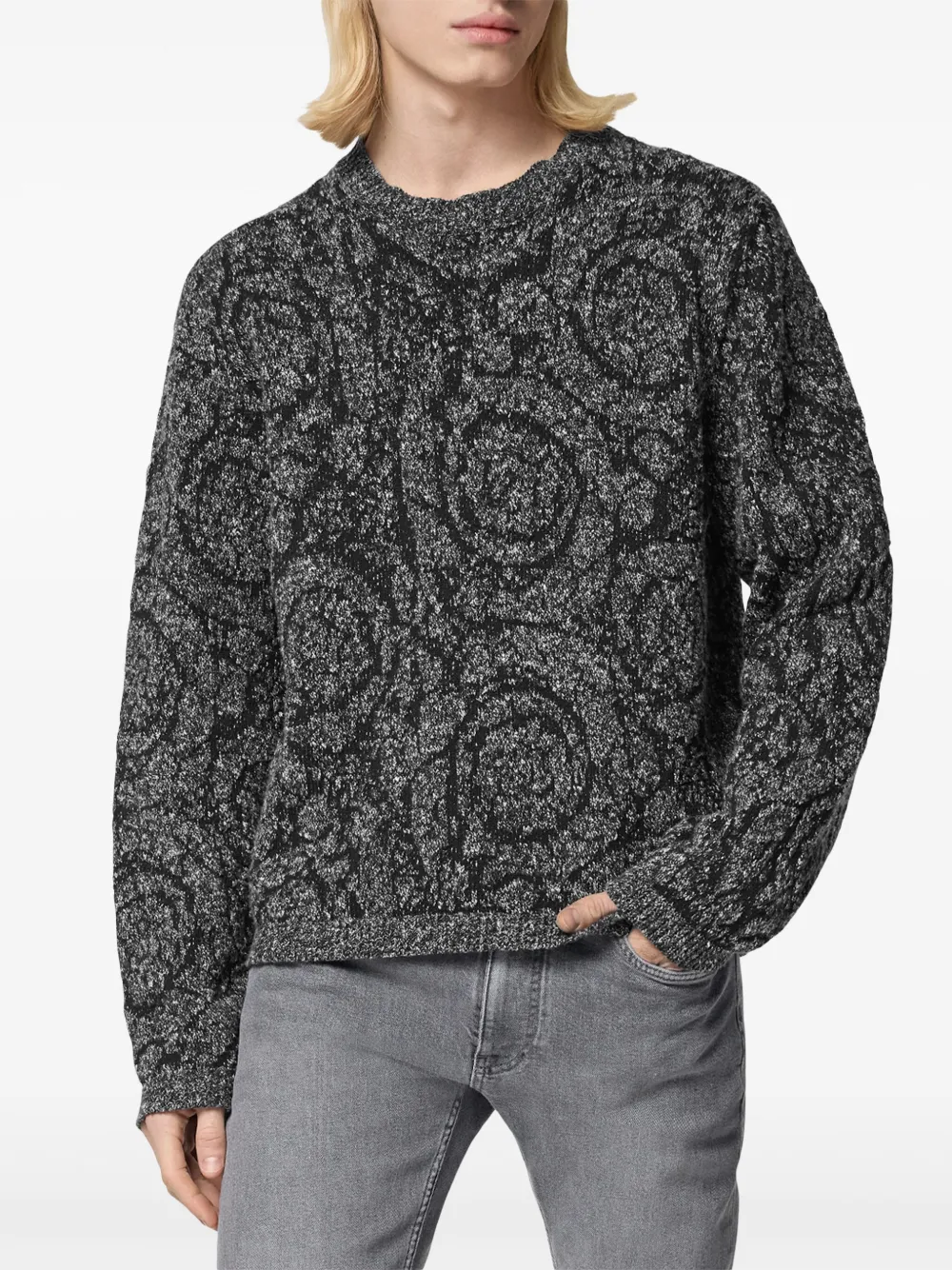 Affordable Versace Barocco cable-knit sweater Men