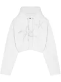 Versace embroidered cropped hoodie - White