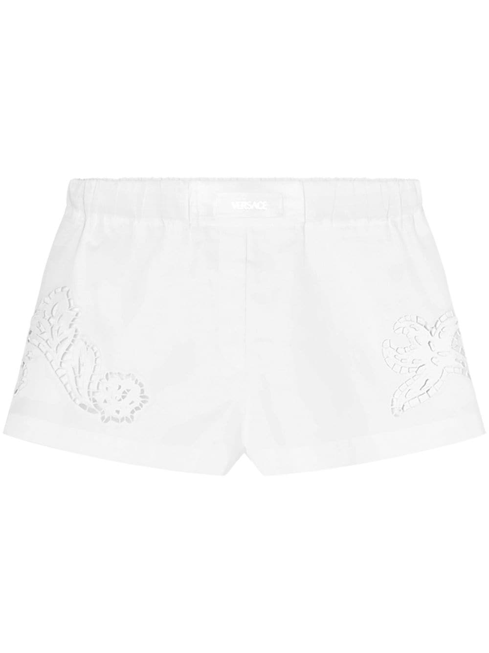Versace Sangallo-embroidered Boxer Shorts In White