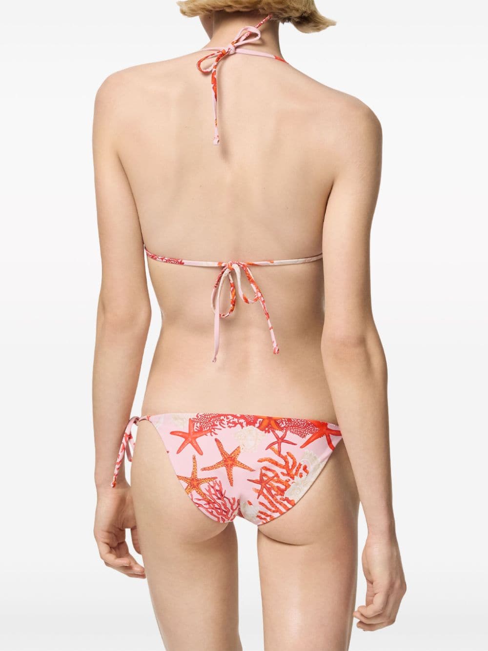 Shop Versace Barocco Sea Bikini Bottoms In 红色