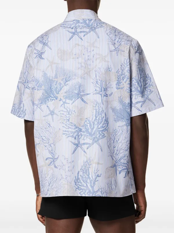 Versace バロッコ シー ストライプ シャツ | ブルー | FARFETCH JP