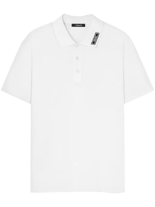 Versace 90s Logo Polo Shirt White FARFETCH GE