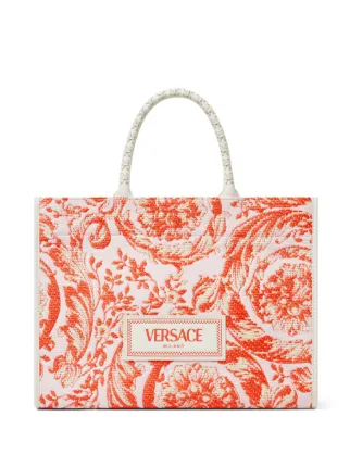 【VERSACE】アテナ バロッコ ショッパー Versace バロッコ アテナ ハンドバッグ M | オレンジ | FARFETCH JP