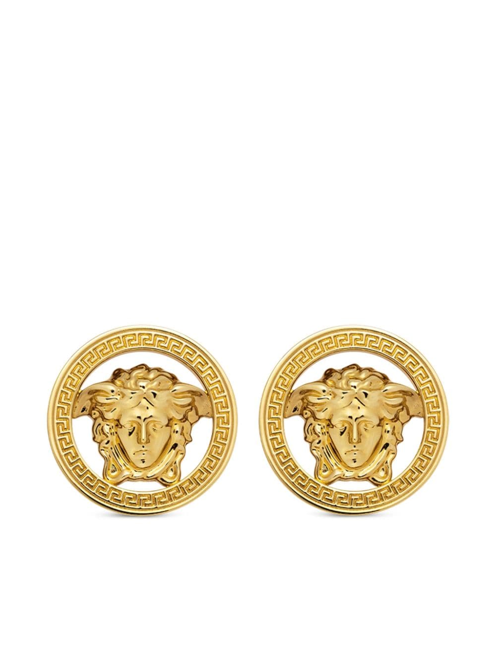 Versace Medusa Head Motif Earrings In Gold