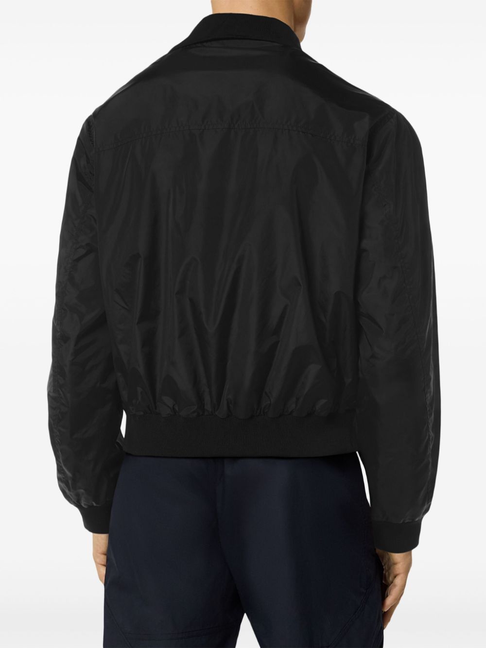 Shop Versace Milano Stamp Blouson Jacket In Black