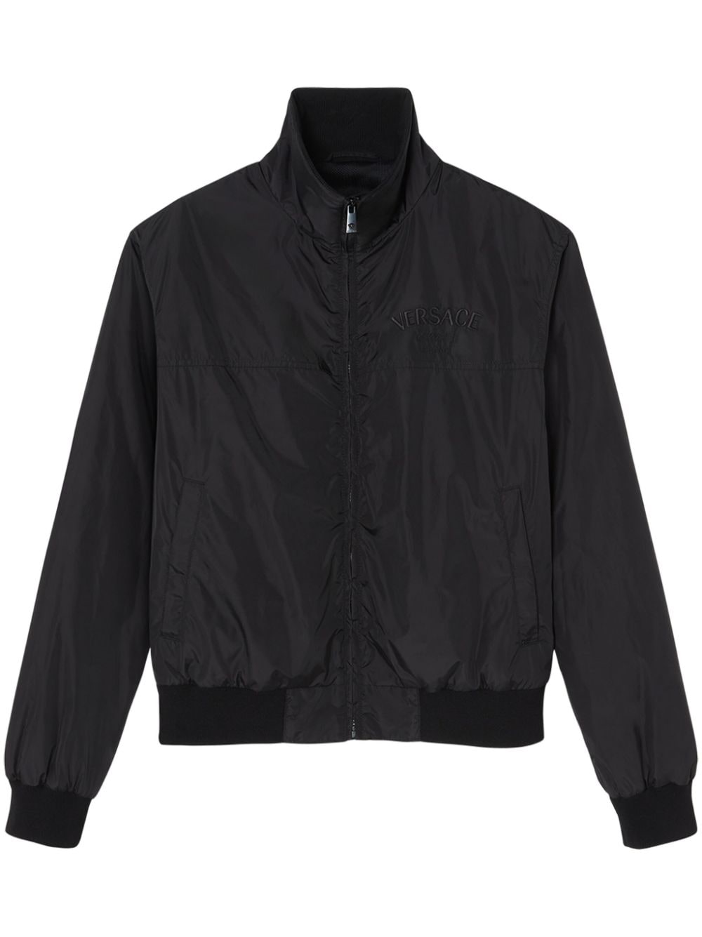 Shop Versace Milano Stamp Blouson Jacket In Black