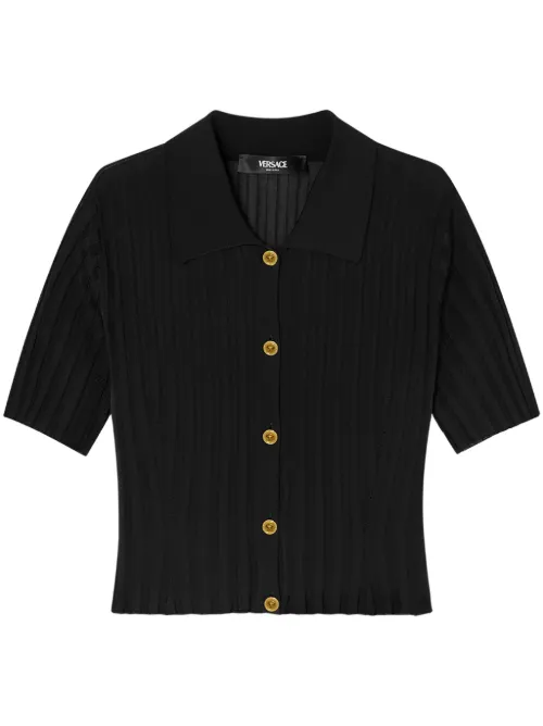 Versace chemise en maille - Noir - Versace - Modalova