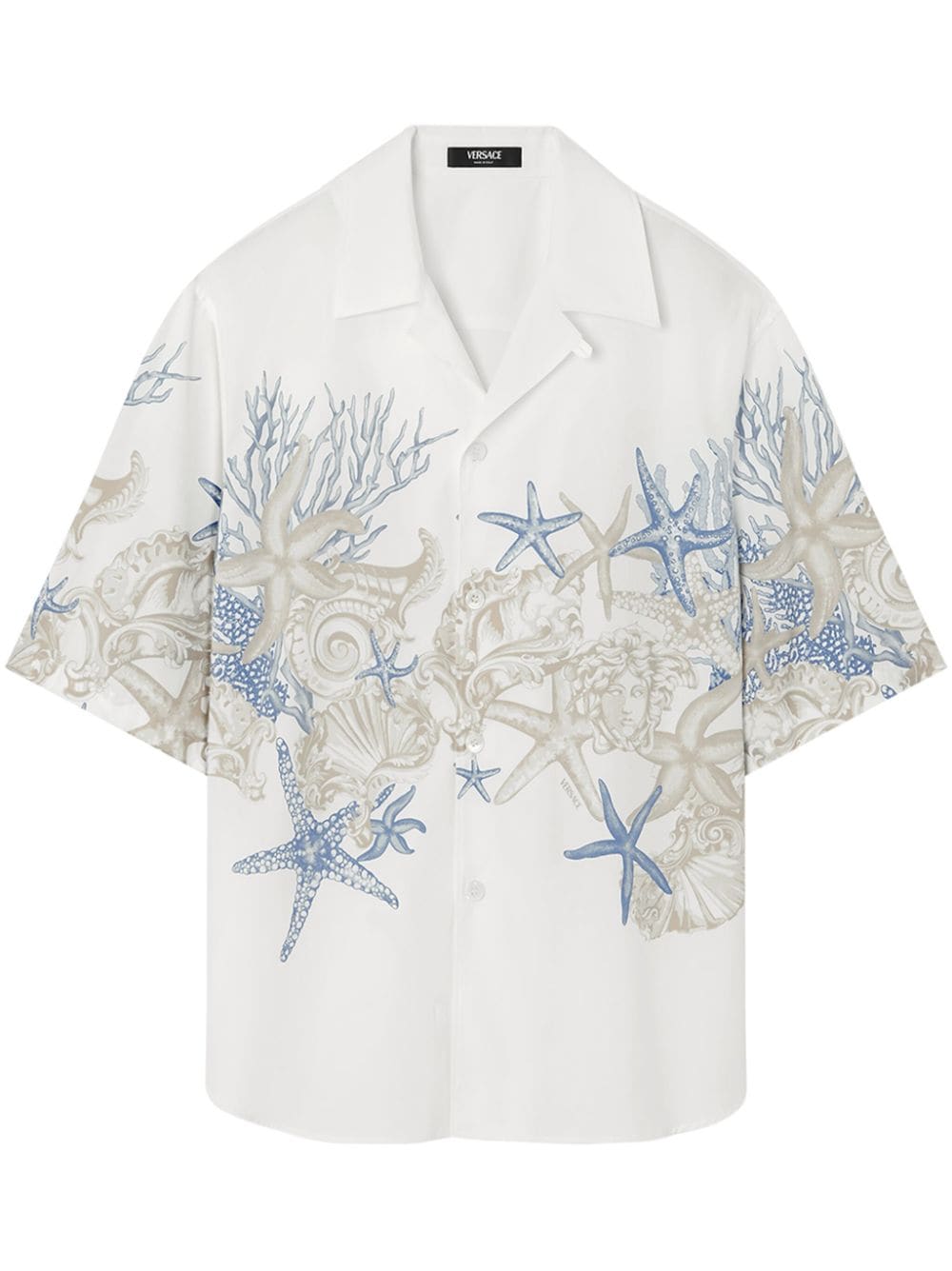 Versace Barocco Sea Cotton Shirt In White