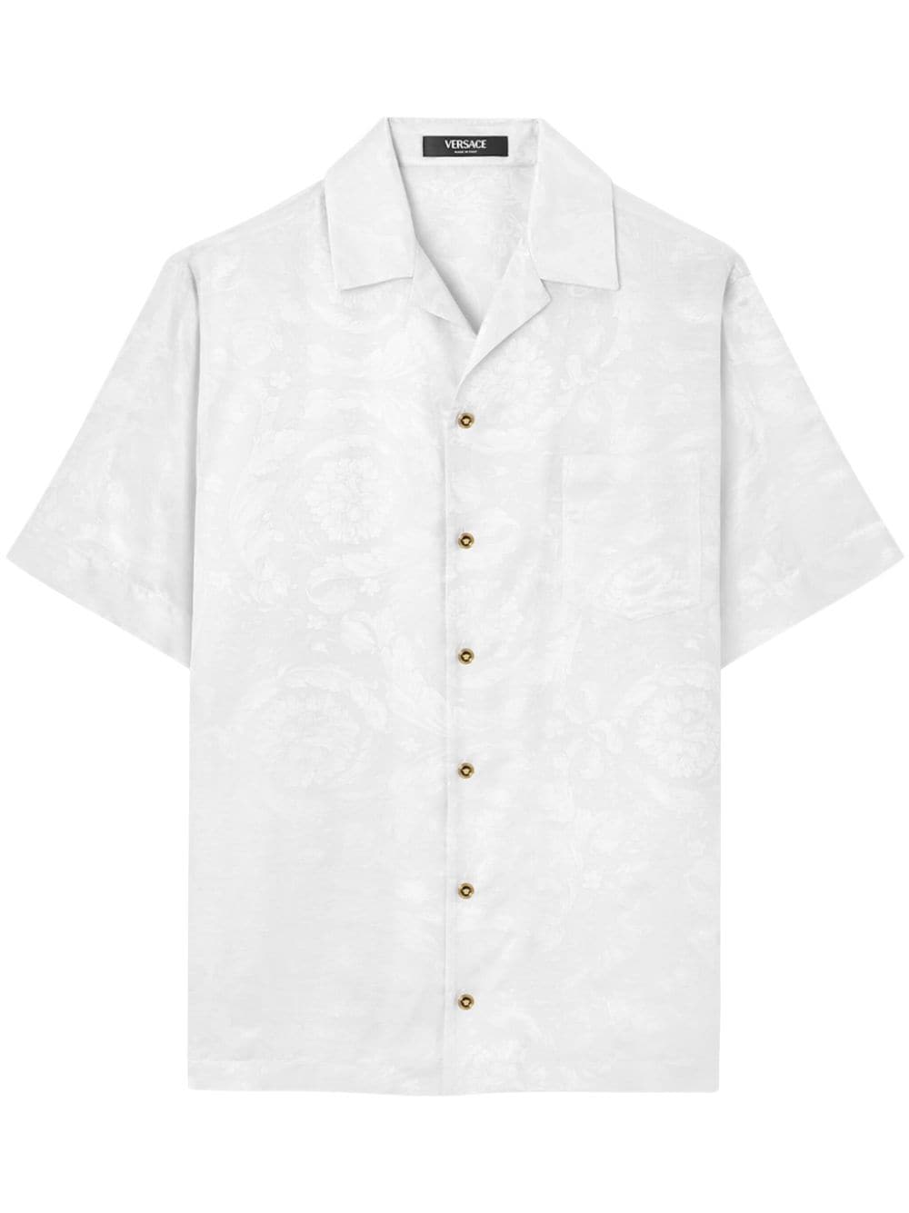 Versace Barocco-jacquard Shirt In White