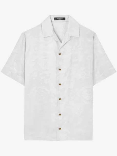 Versace jacquard silk-blend shirt