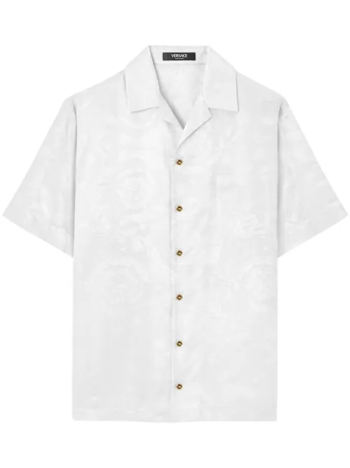 Polo à motif Barocco en jacquard - Versace - Modalova
