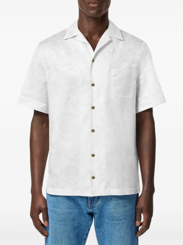 Versace Jacquard silk-blend Shirt | White | FARFETCH