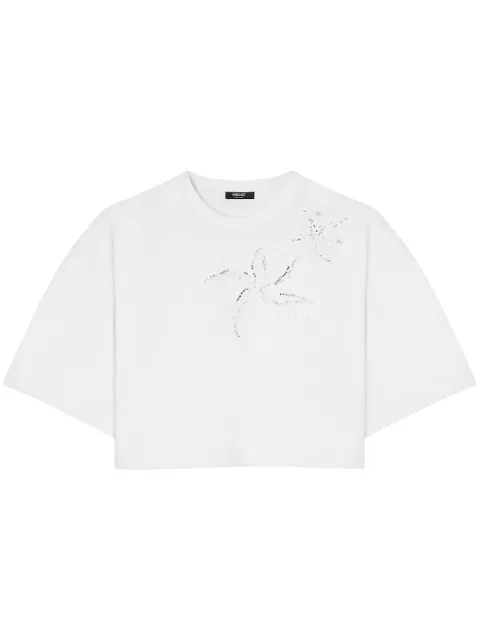 Versace embroidered cropped T-shirt