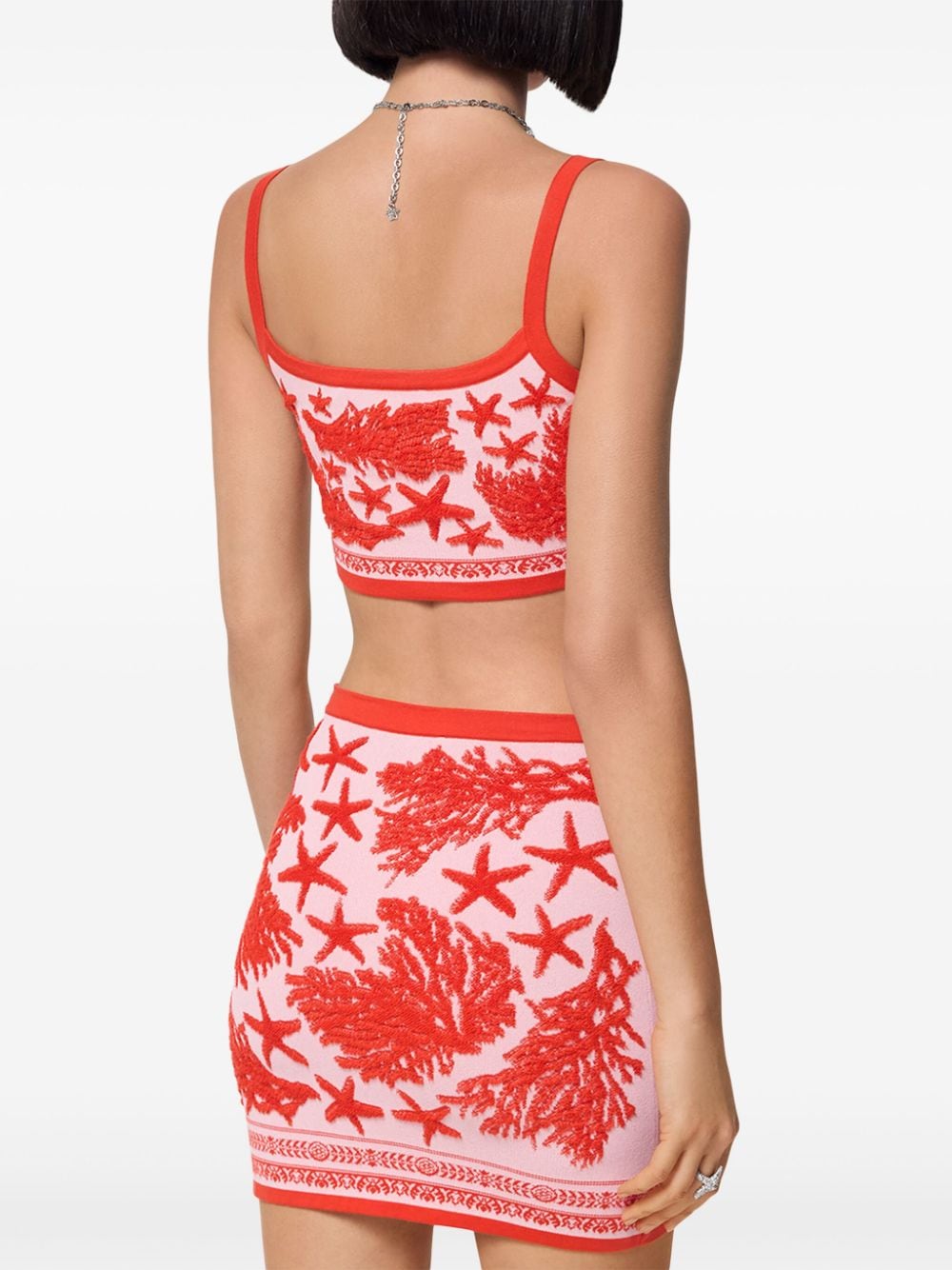 Versace Intarsia cropped top Roze