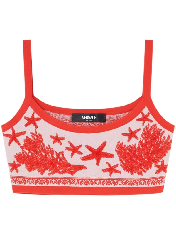 Versace バロッコ シー クロップドトップ | ピンク | FARFETCH JP
