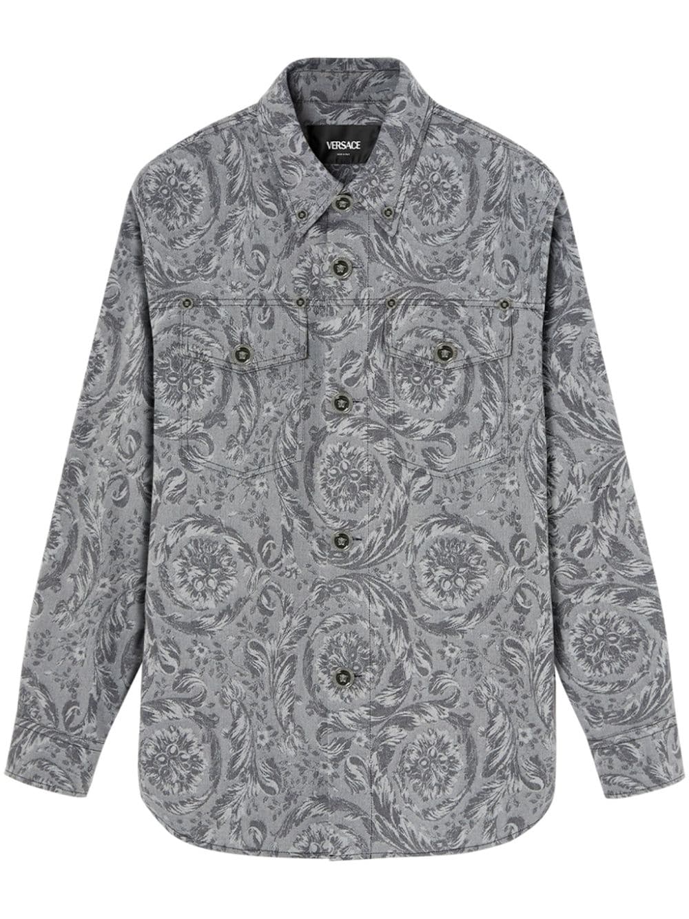 Versace Overhemd met bloemenprint Grijs