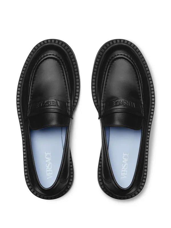 【関税込み】Versace ブラック Adriano ローファー Versace Adriano Loafers | Black | FARFETCH
