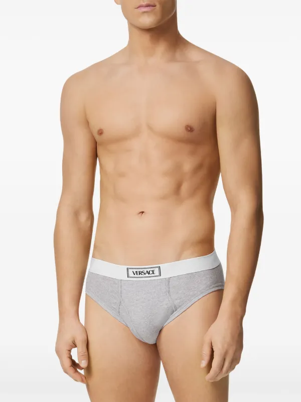 Versace 90s Logo Briefs | Grey | FARFETCH