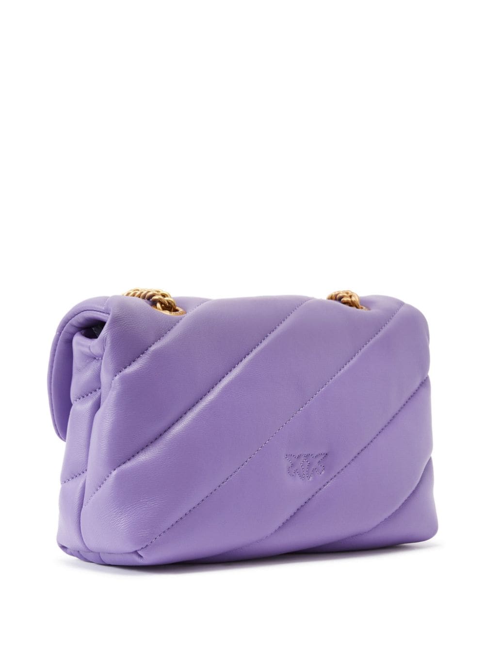 Shop Pinko Mini Love Puff Crossbody Bag In Purple