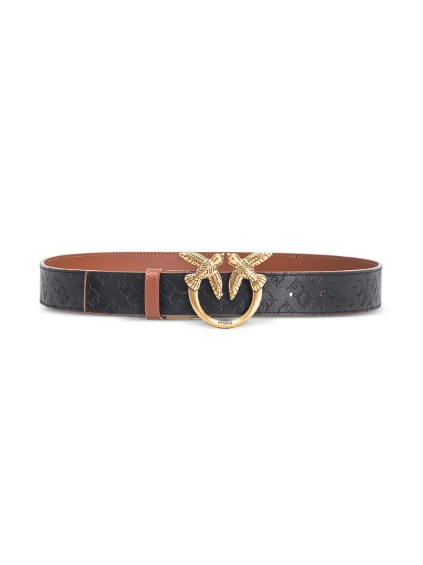 PINKO Berry leather belt ピンコ PINKO Love Berry H3 Leather Belt | Black | FARFETCH